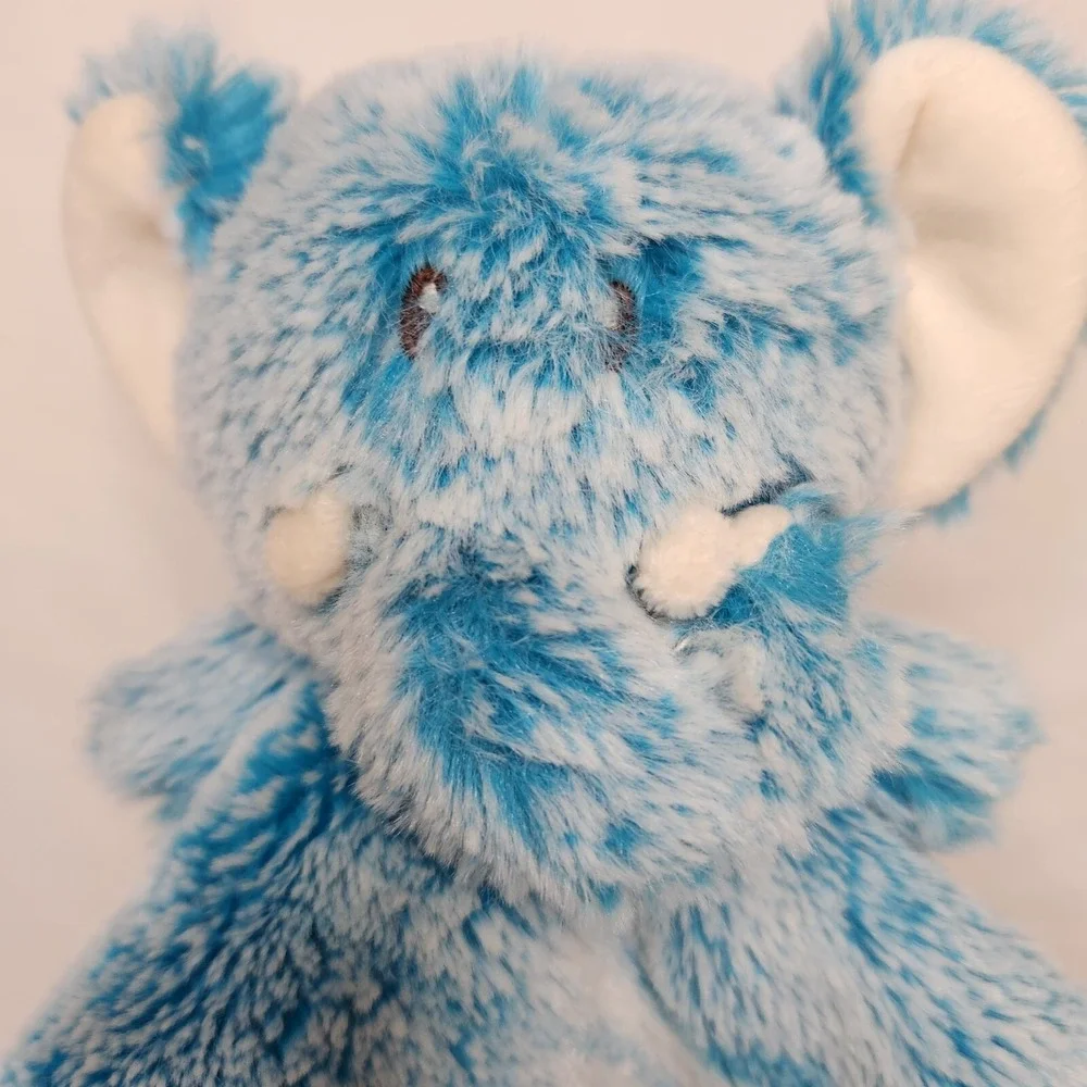 Animal Adventure Elephant Lovey Baby  Security Blanket Blue White Frosted12 x 13